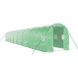  Rastlinjak z jeklenim ogrodjem zelen 32 m² 16x2x2 m | Shoptok.si