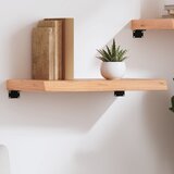 Maison Chic Stenska polica - Viseča Polica svetlo rjava 60x30x(2-6) cm trdna hrastovina, (21784679) | Shoptok.si