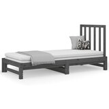  Izvlečna dnevna postelja siva 2x(90x200) cm trdna borovina, (20726376) | Shoptok.si
