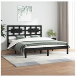  Posteljni okvir črn iz trdne borovine 200x200 cm | Shoptok.si