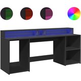 Maison Chic Pisalna miza - pisarniška miza - Računalniška miza z LED lučkami črna 200x55x91 cm inženirski les, (21785241) Cene