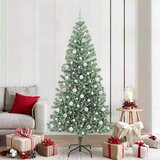  Umjetno Božićno Drvo s Snježnim Flokom i LED Svjetlom 210 cm | shoptok.hr