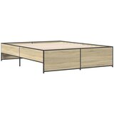  Okvir za krevet boja hrasta 140x200cm konstruirano drvo i metal | shoptok.hr