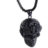 IZMAEL Moška Ogrlica Lobanja - Črna | Shoptok.si