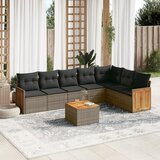  8-dijelni set vrtnih sofa od poliratana s jastucima sivi | shoptok.hr
