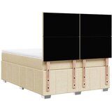  Krevet s oprugama i madracem krem 160x200 cm od tkanine | shoptok.hr