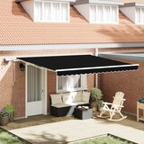 vidaXL Ručno uvlačiva tenda s LED crna 400x300 cm, Replacement Fabric za okvir 4x3 m crna | shoptok.hr