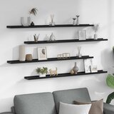  Zidne police 4 kom crne 115 x 9 x 3 cm | shoptok.hr