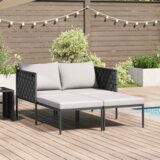 vidaXL ležalnik z blazinami za 2 osebi antracitna 115x153x69,5 cm jeklo | Shoptok.si