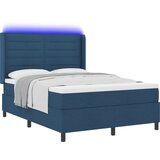 vidaXL Postelja Box Spring z vzmetnico in LED modra 140x190 cm tkanina, (22156480) | Shoptok.si