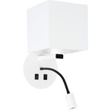 Candellux magnum 1 zidna lampa 1X40W E27+3W led četvrtast abažur bela