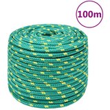 vidaXL Vrv za čoln zelena 14 mm 100 m polipropilen u