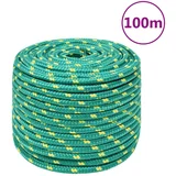 vidaXL Vrv za čoln zelena 14 mm 100 m polipropilen