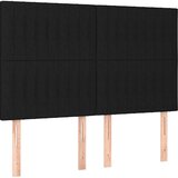  LED uzglavlje crno 144x5x118/128 cm od tkanine | shoptok.hr