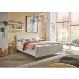 MID.YOU OBLAZINJENA POSTELJA 180 cm x 200 cm , tekstil, leseni material krem barve | Shoptok.si