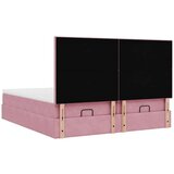 vidaXL Otomanski posteljni okvir z vzmetnicami roza 160x200cm žamet, (21610017) | Shoptok.si