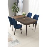 Hanah home Set Trpezarijski sto i 4 stolice Nile, tamnoplava | Eponuda.ba