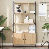 vidaXL Regal za knjige s vratima boja hrasta 76 5x30x154 5 cm drveni Cijene