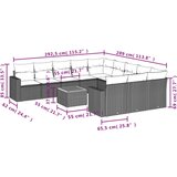 vidaXL 12-dijelni set vrtnih sofa od poliratana s jastucima crni | shoptok.hr