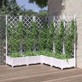 vidaXL Vrtna sadilica s rešetkom bijela 120 x 120 x 121 5 cm PP | shoptok.hr
