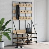  The Living Store Regal za oblačila s prostorom za čevlje son. hrast 100x40x184cm - Regal Za Oblačila, (21484486) | Shoptok.si