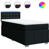 vidaXL Box spring postelja z vzmetnico črna 90x200 cm blago | Shoptok.si