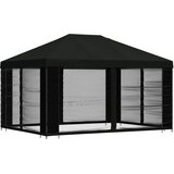  paviljon s bočnim stranama 4 × 3 m crna poliester i čelik | Eponuda.com