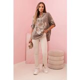 Kesi Włoski Loose-fitting women's cotton shirt with a floral pattern fango | shoptok.hr