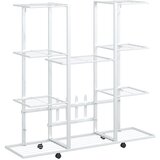  Stalak za cvijeće s kotačima 94,5x24,5x 91,5 cm bijeli željezni | Eponuda.com