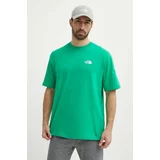 The North Face Pamučna majica Essential za muškarce, boja: zelena, s aplikacijom, NF0A87NRPO81