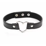 Fetish Addict Collar with Heart Shaped Hoop Adjustable 41,5cm Black