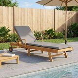  Ležaljka 100% poliester čvrsti teak - Smeđa i svijetlo siva bez stola | shoptok.hr