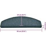  Stopniščne preproge 30 kosov 65x24x4 cm temno zelene polkrožne velike | Shoptok.si