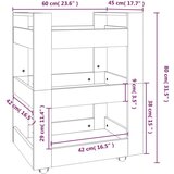  Kolica bijela 60 x 45 x 80 cm od konstruiranog drva | shoptok.hr