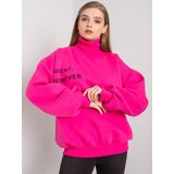 Fashion Hunters Sweatshirt with turtleneck and fuchsia filling | Shoptok.si