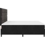  LED Box Spring Krevet s uzglavljem Crna 200 x 200 cm Baršun | Shoptok.si