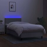  Box spring postelja z vzmetnico LED svetlo siva 80x200 cm blago, (20726284) | Shoptok.si