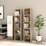 The Living Store Omarica za CD plošče 2 kosa sonoma 21x16x93,5 cm konstr. les - Omarica Za CD Plošče, (21434962) | Shoptok.si