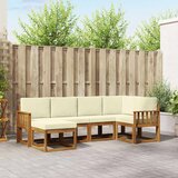  Set vanjskih sofa 6 kom. Prirodna i krem Smeđa 251 x 128,5 x 73 cm | shoptok.hr