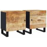  Noćni ormarići 2 kom 40 x 33 x 46 cm od masivnog drva manga Crna | shoptok.hr
