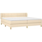  Box spring postelja z vzmetnico krem 200x200 cm blago, (20895099) | Shoptok.si