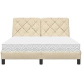  Postelja z vzmetnico krem 140x200 cm blago, (21829118) | Shoptok.si