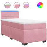 Maison Chic Box spring postelja - Vzmetna postelja z vzmetnico roza 80x200 cm žamet SL16849, (21884721) | Shoptok.si