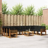  Set vanjskih sofa s jastukom 11 pcs Prirodna i crna | Eponuda.ba