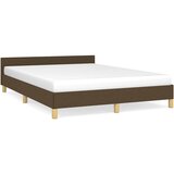 Maison Chic Posteljni okvir - Dvoposteljna postelja - Zakonska postelja brez vzmetnice temno rjav 140x200 cm tkanina-J12831, (21774656) | Shoptok.si