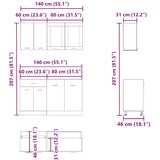 Set kuhinjskih ormarića od 4 dijela "Lyon" Staro drvo Inženirsko drvo | shoptok.hr