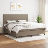  Krevet s oprugama i madracem smeđesivi 200x200 cm od tkanine | shoptok.hr