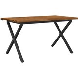  Stol za blagovanje s prirodnim rubom 140 x 70 x 75 cm Prirodna - Prirodna i crna 140 x 70 x 75 cm Živi rub | shoptok.hr