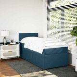 Box spring krevet s madracem plavi 90x190 cm baršunasti | shoptok.hr