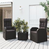 The Living Store Vrtna sedežna garnitura 3-delna črn poli ratan in jeklo - Vrtna Sedežna Garnitura, (21476227) | Shoptok.si